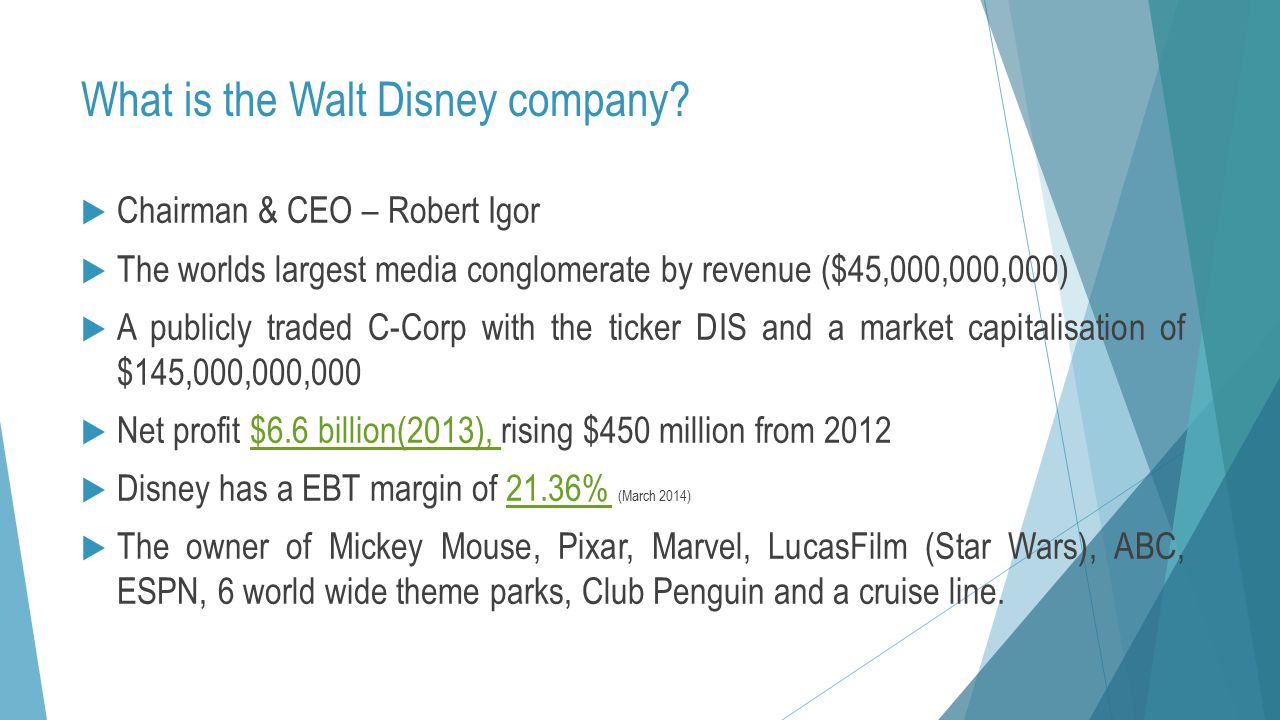 Walt disney company mission statement 2012